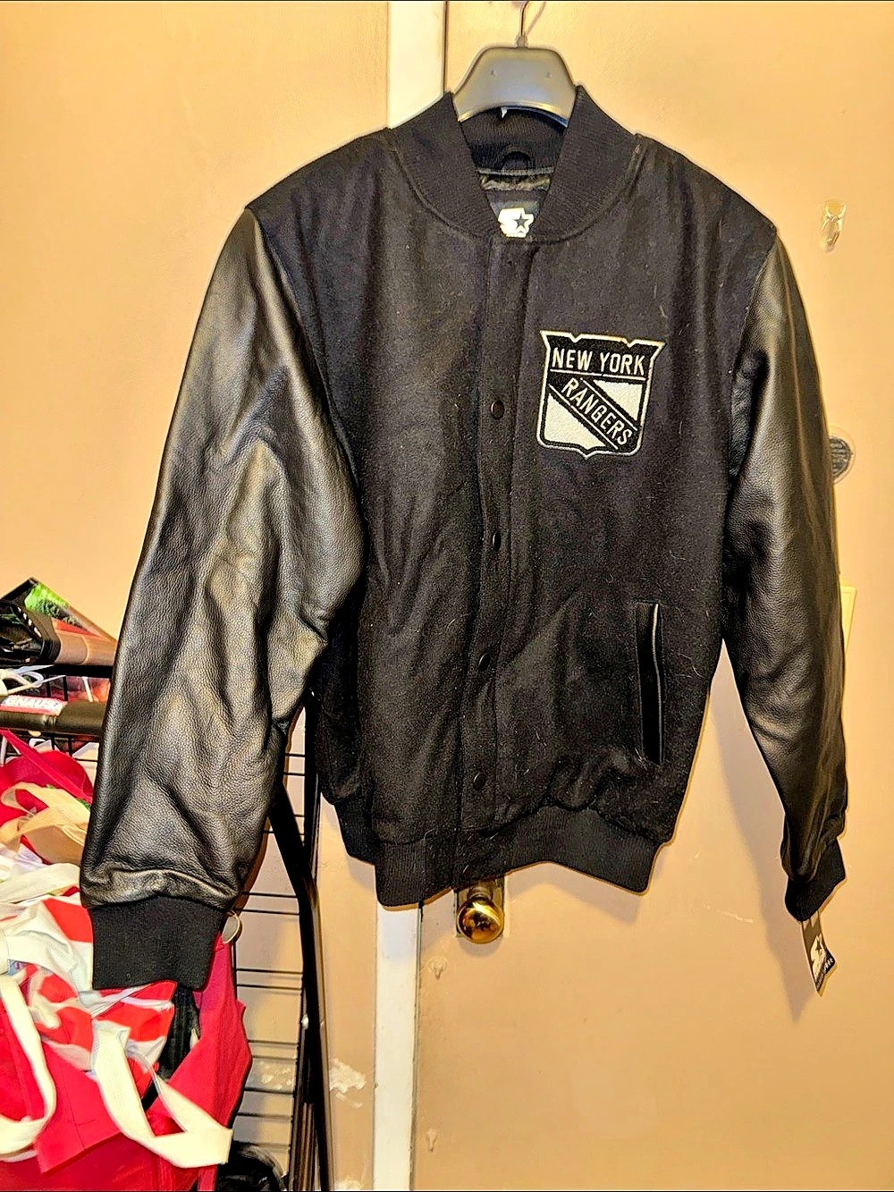 Starter NHL New York Rangers First Rounder Varsity Wool Jacket Wool &